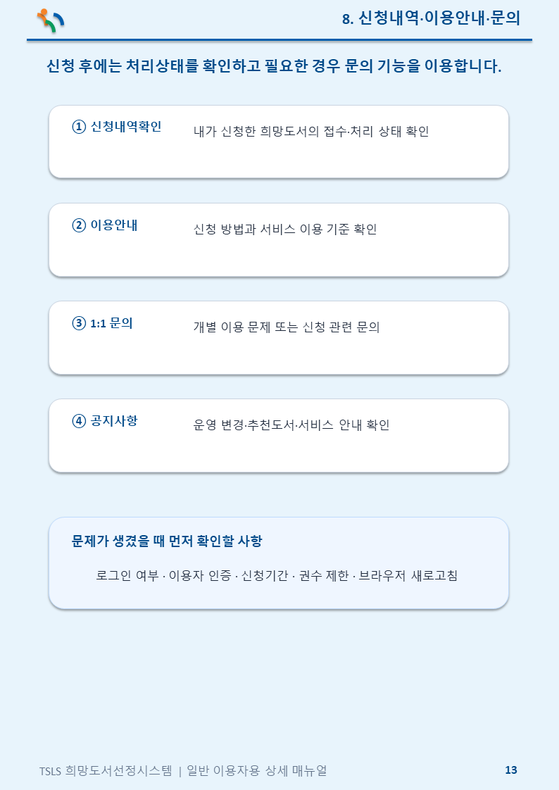 신청내역·이용안내·문의 안내 이미지